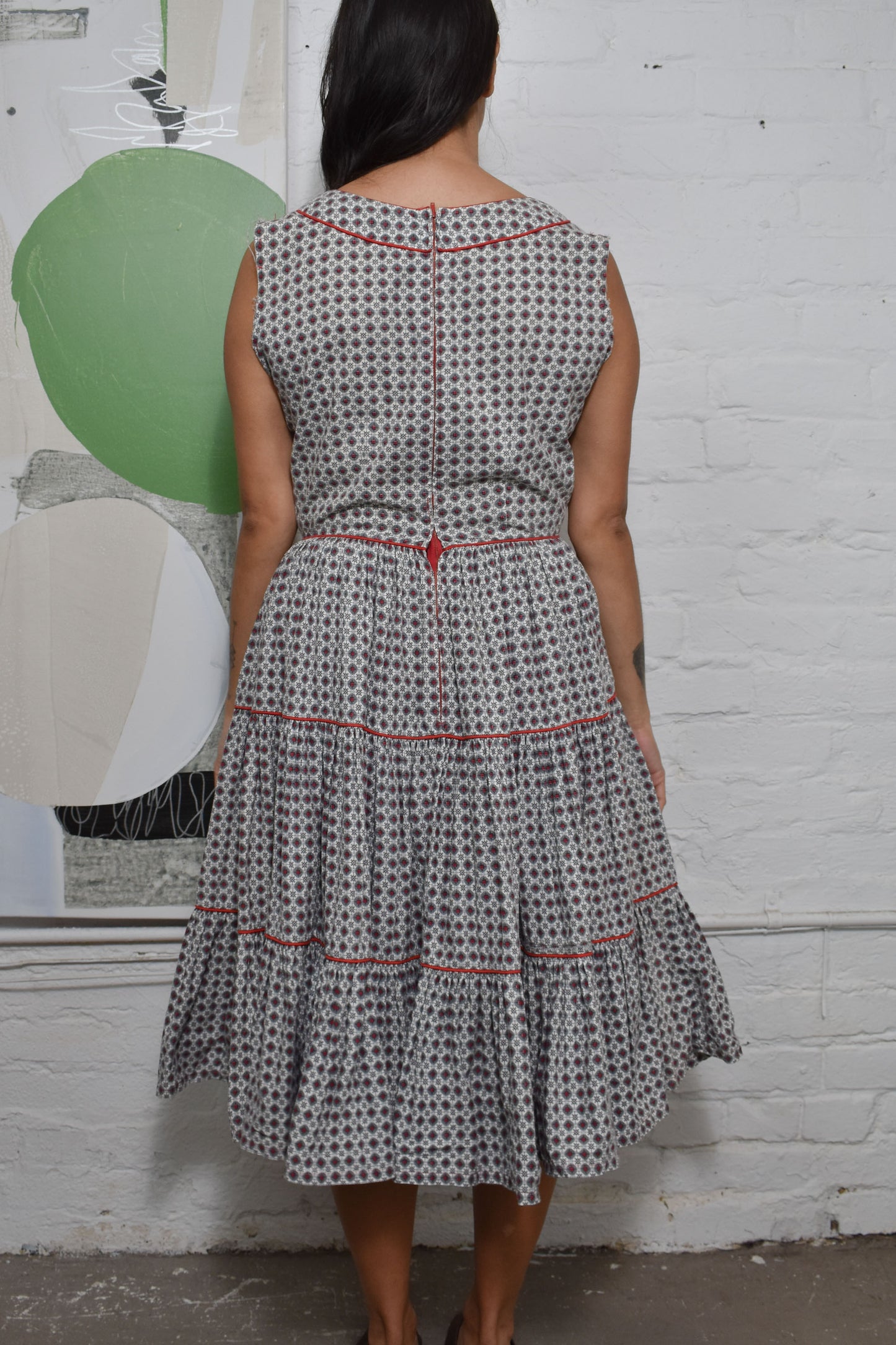 Vintage 1950's Ruffled Cotton Patio Dress