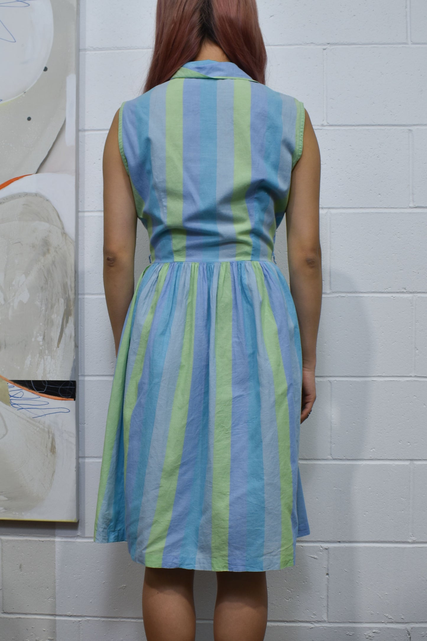 Vintage 1960's "Sears" Striped Cotton Day Dress