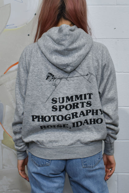 Vintage 1980's Sports Photography Heather Grey Hoodie