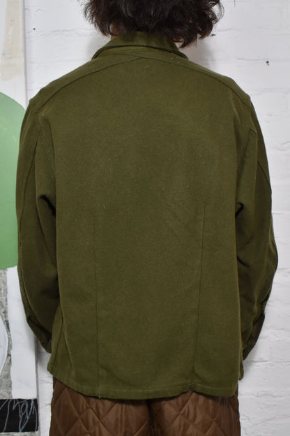 Vintage Heavy Olive Wool Army Shirt Jacket