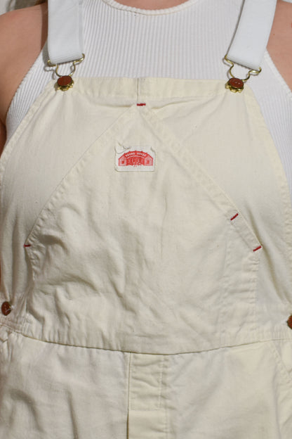 Vintage "Round House" Cream Painter Overalls