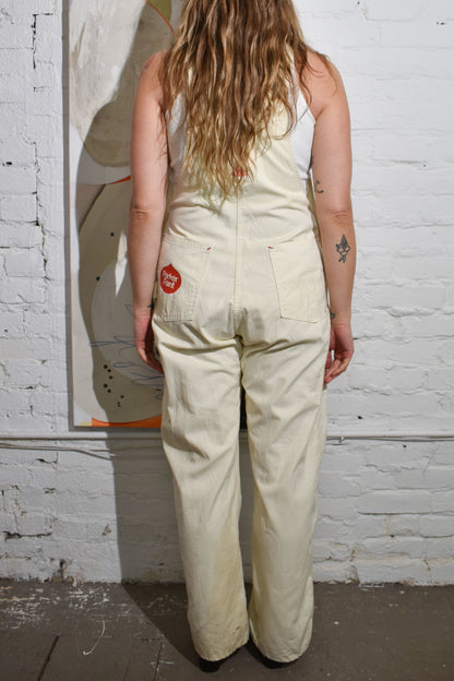 Vintage "Round House" Cream Painter Overalls