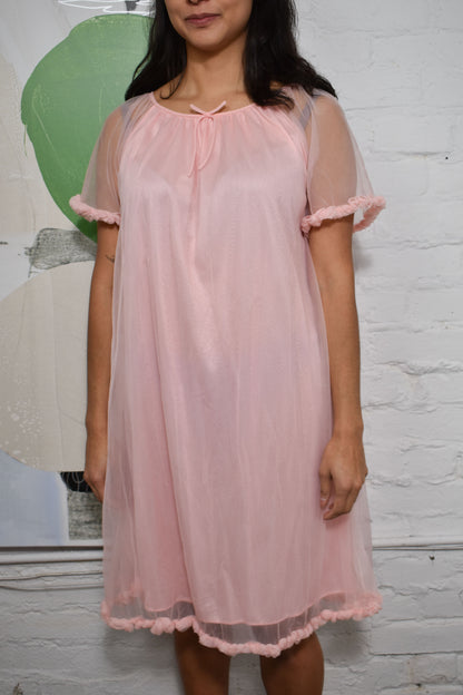 Vintage 1960's Pink Chiffon Nightie