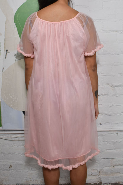 Vintage 1960's Pink Chiffon Nightie