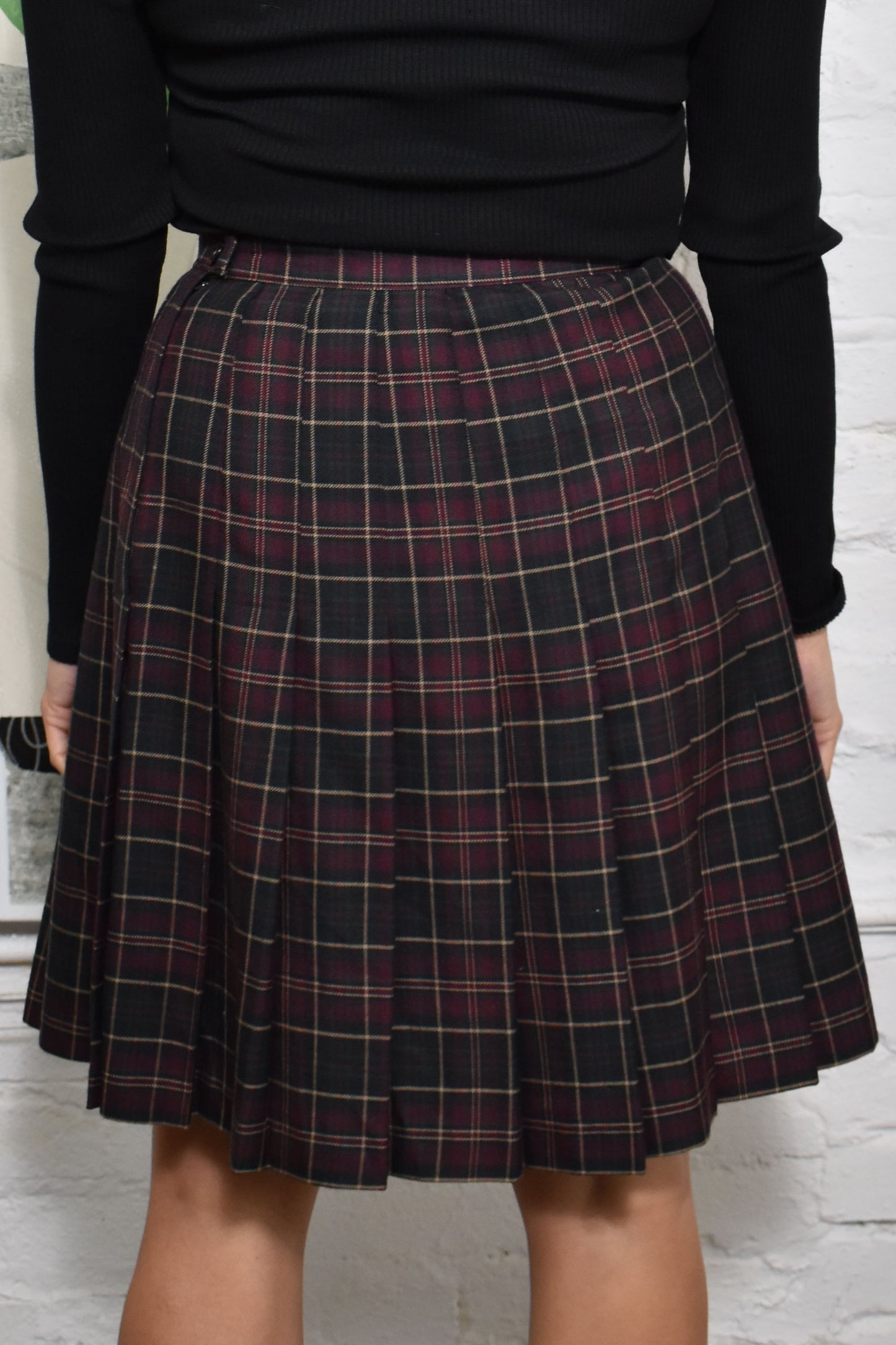 Vintage 90's Pleated Plaid Skirt