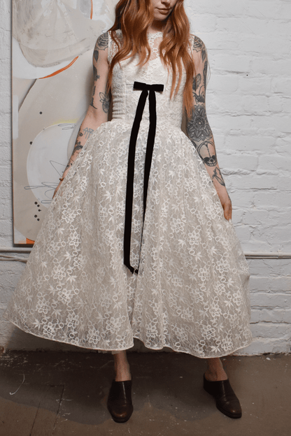 Vintage 1950s "Lorrie Deb" Ivory Lace Dress