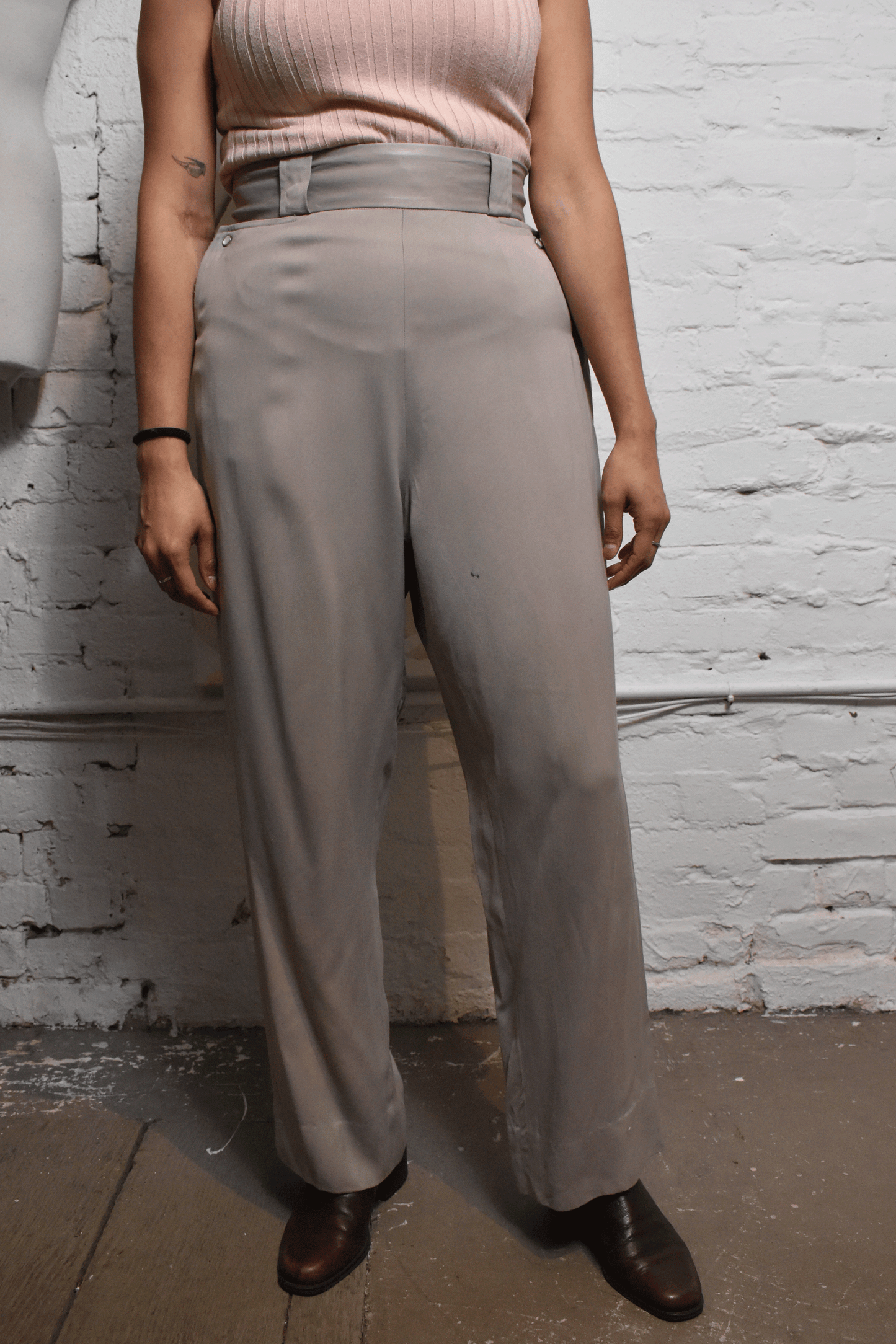 Vintage 1940s Silver High Waisted Trousers