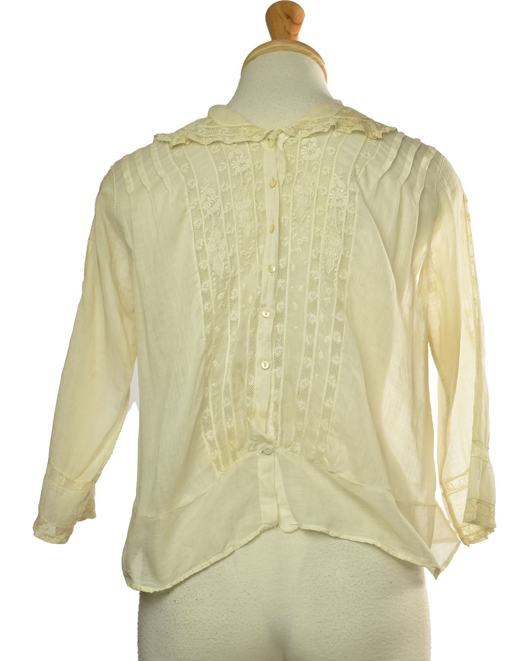 Antique Edwardian Cotton Lace Embroidered Blouse
