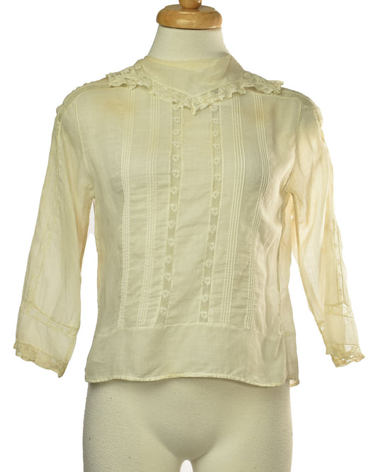 Antique Edwardian Cotton Lace Embroidered Blouse