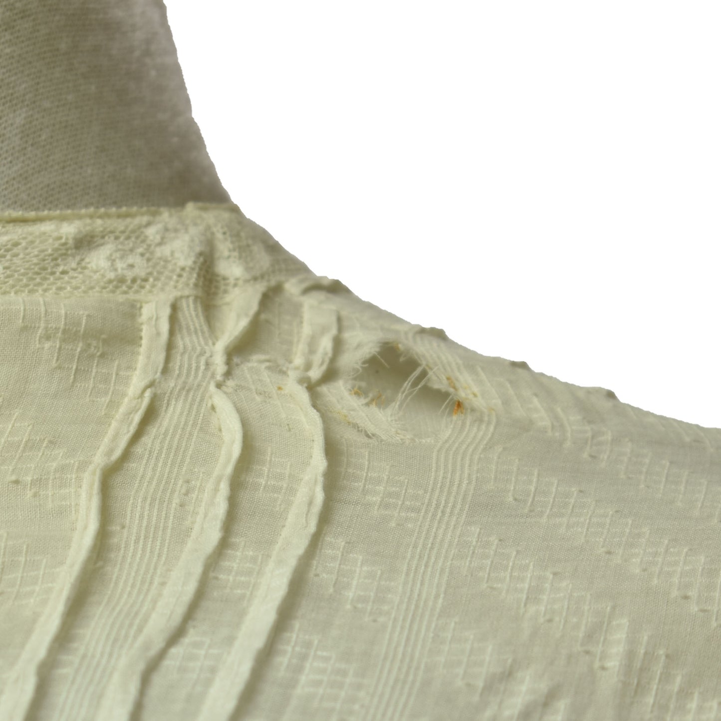 Antique Victorian Cotton Button Up Lace Detail Dress
