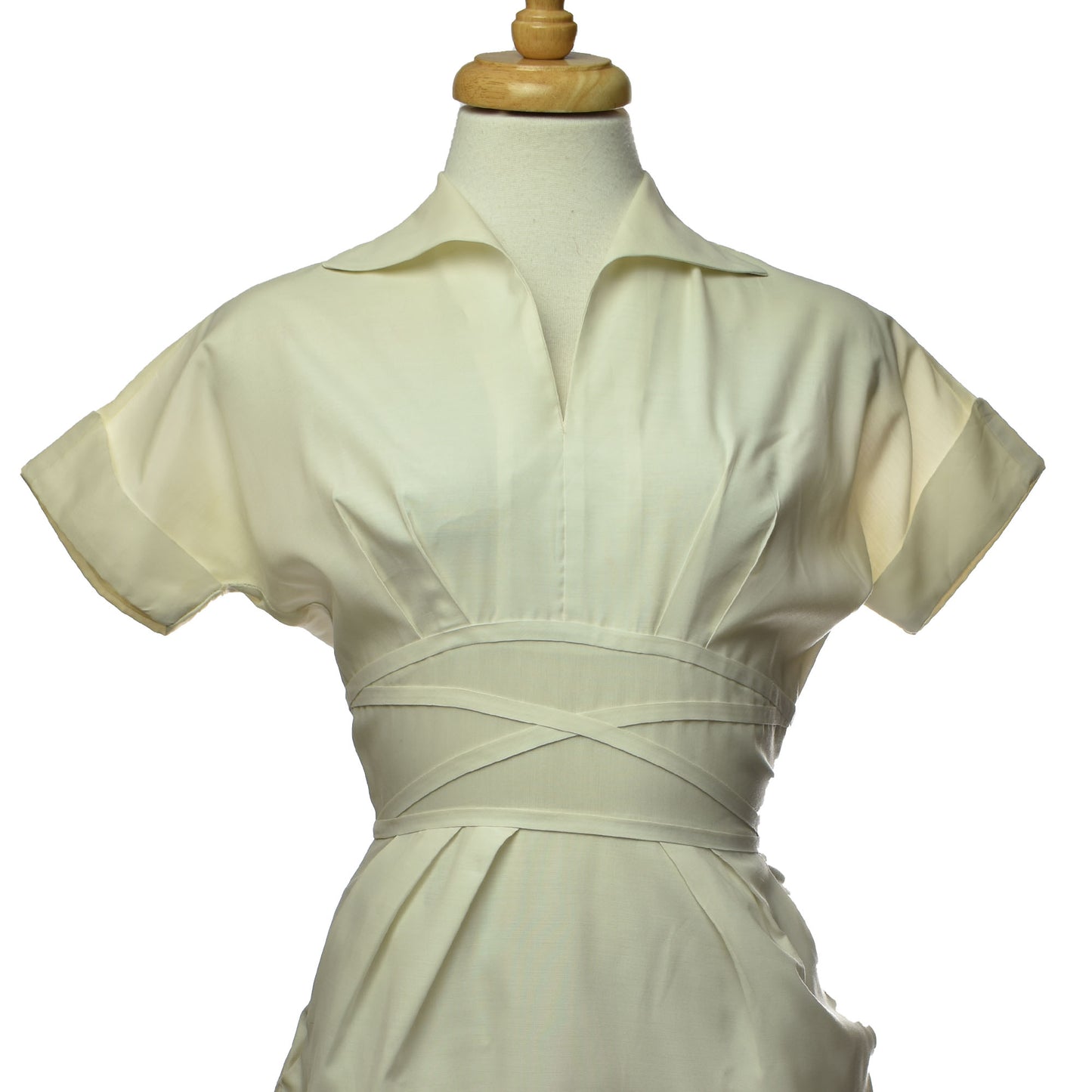 Vintage 70s Barco White Nurse Uniform Flash Zipper with Pockets Dress