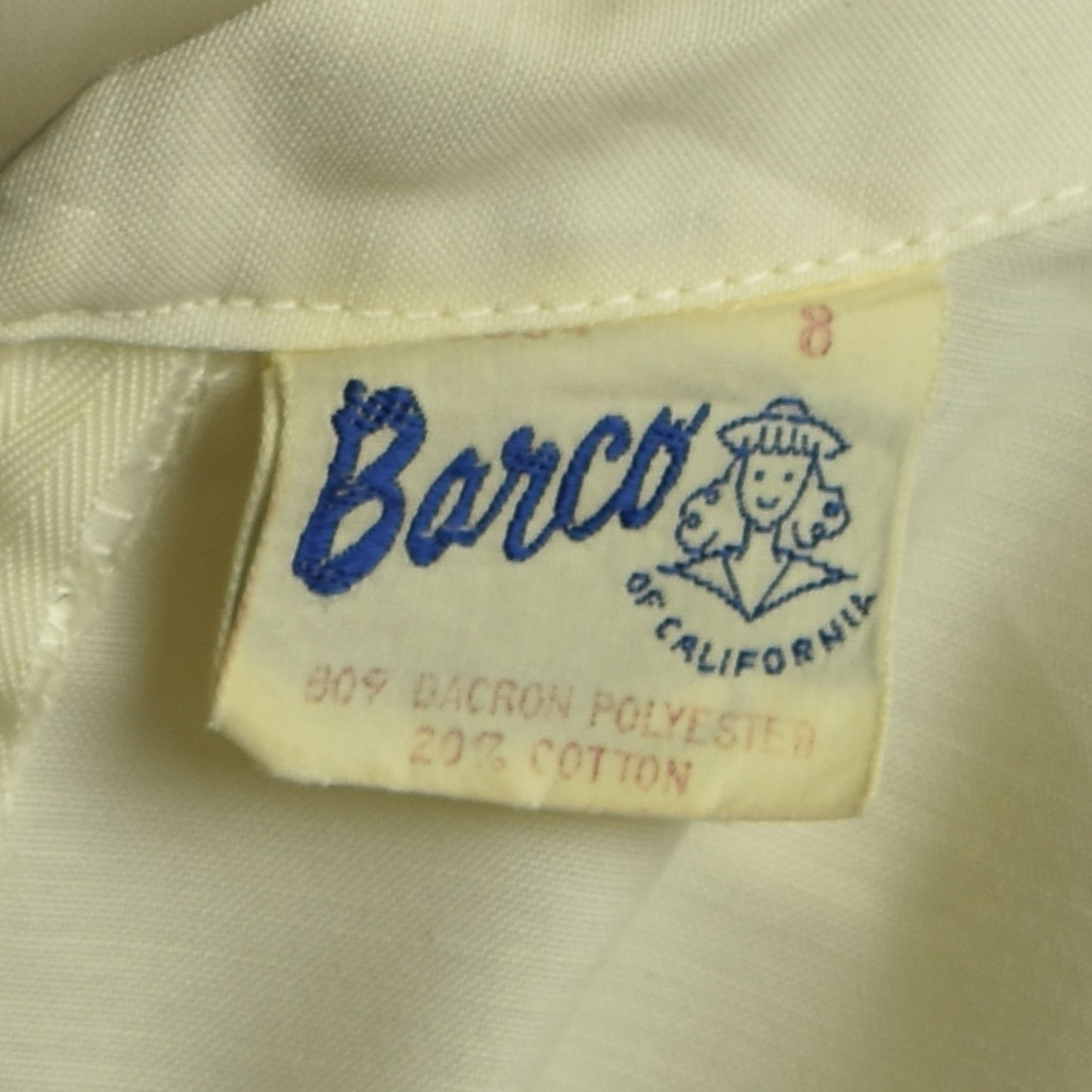 Vintage 70s Barco White Nurse Uniform Flash Zipper with Pockets Dress