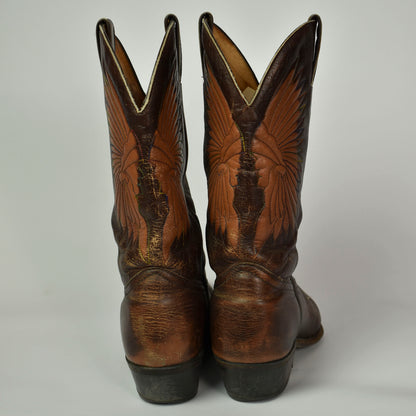 Vintage 80s Boulet Leather Western Cowboy Indian Rockabilly Size 7 Boots