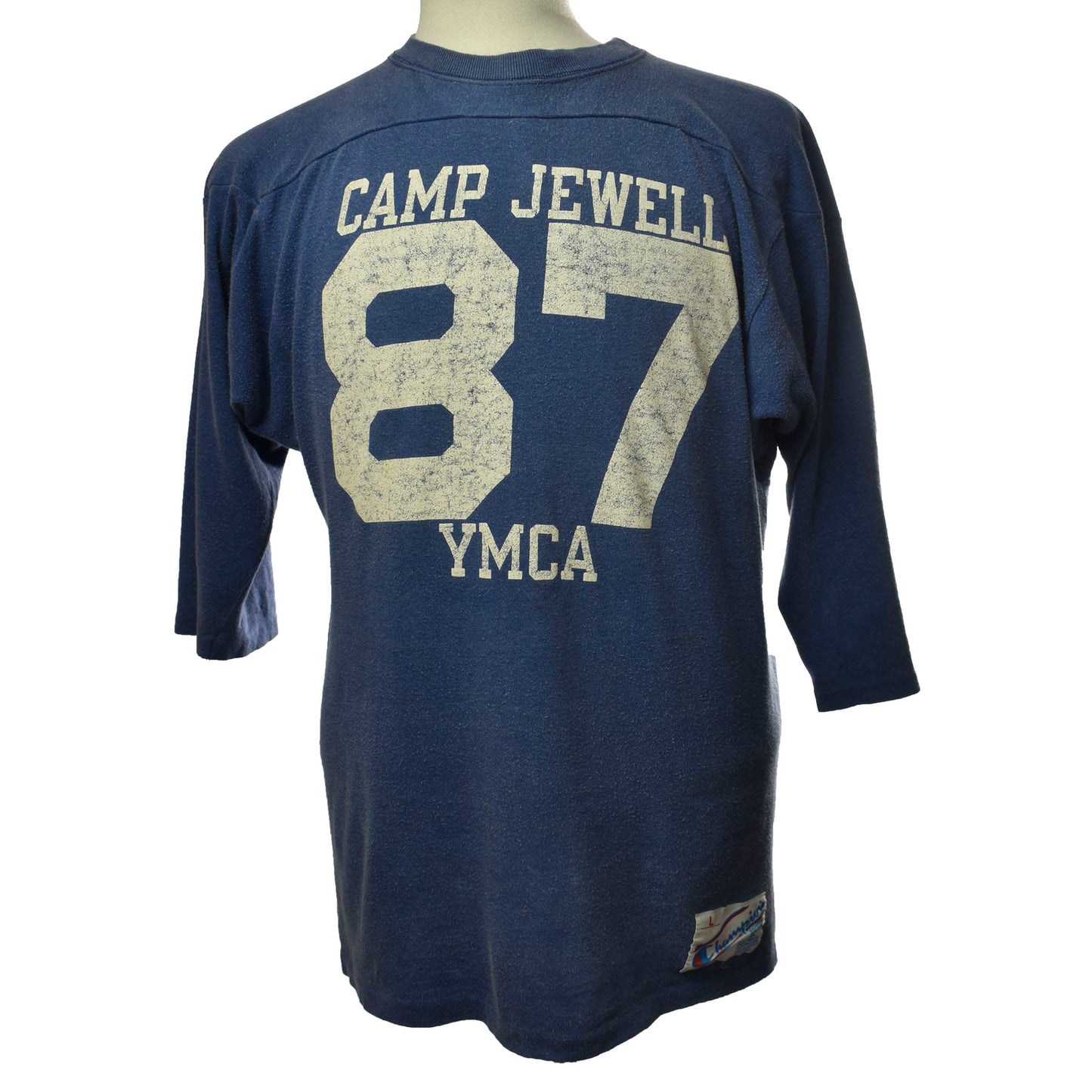 Vintage 80s Champion Camp Jewell YMCA Size L Made in USA 3/4 Sleeve Sweatshirt