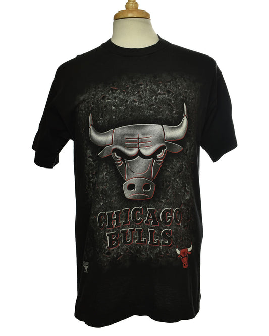 Vintage 90s Chicago Bulls Tee x NBA Black T-shirt Single Stitch