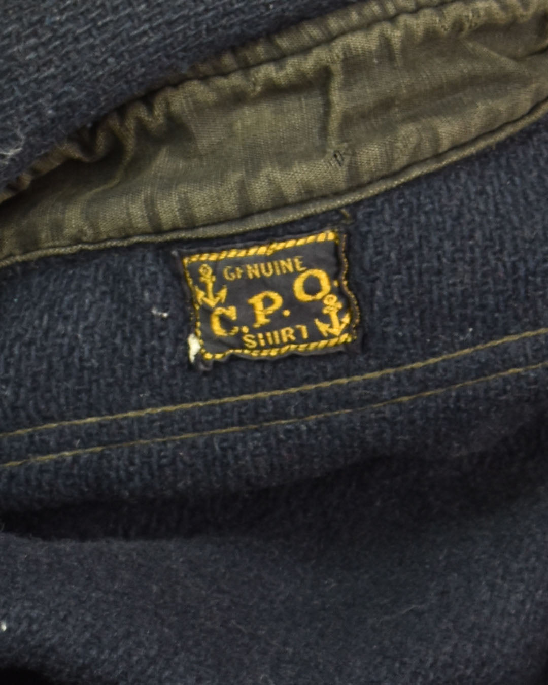 Vintage 50s Genuine C.P.O. Navy Melton Product Wool Shirt Jacket