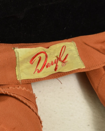 Vintage 50s Burnt Orange Taffeta Cocktail Dress Coat by Daryl