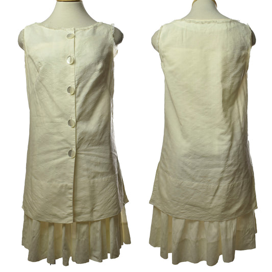 Vintage 50s Cotton Diamond Pattern Dress & Long Vest Set