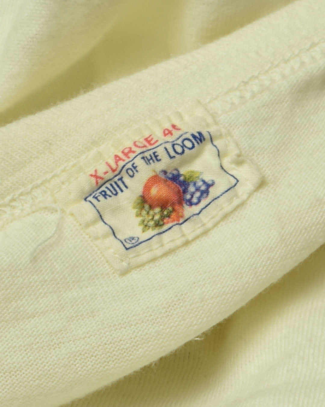 Vintage 50s Fruit of the Loom White Undershirt T-shirt Single Stitch Size XL