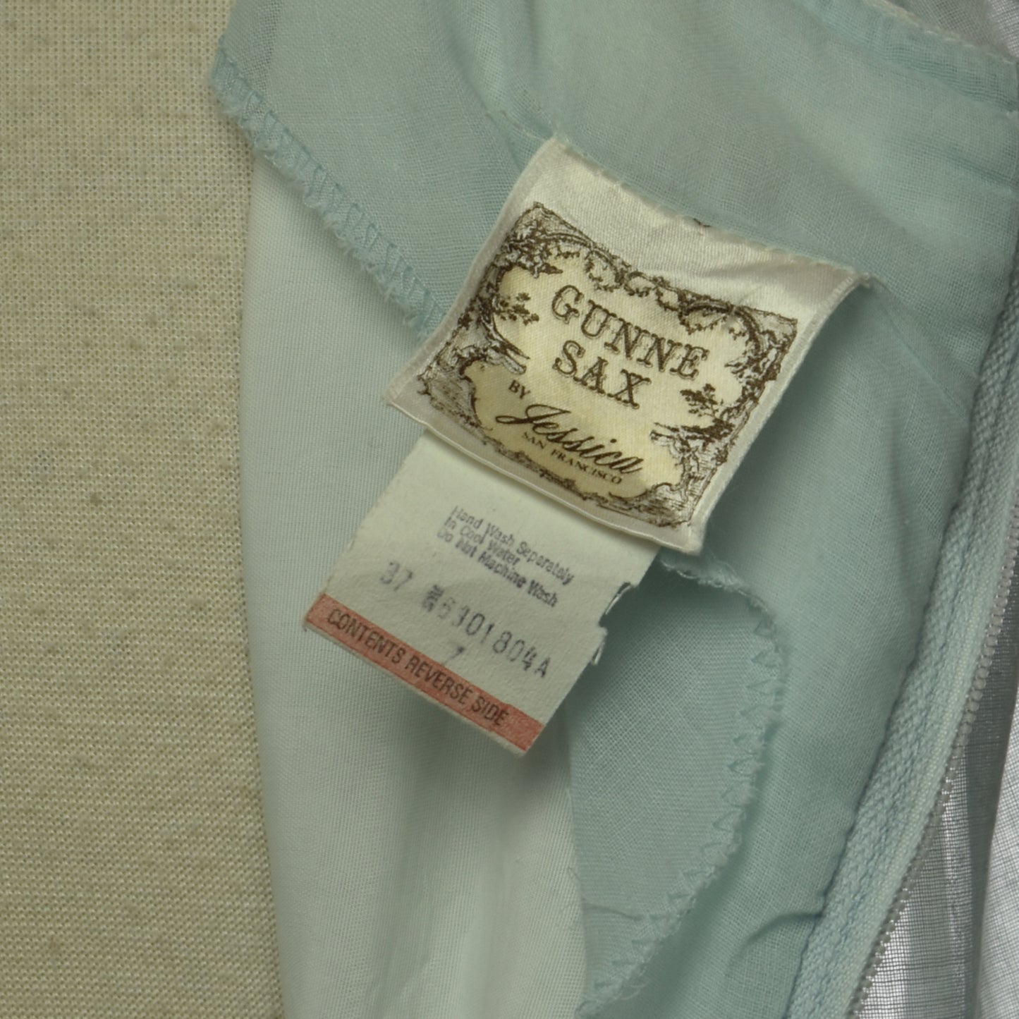 Vintage 70s Gunne Sax by Jessica Baby Blue Chest Embroidery Detail Prairie Dress