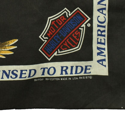 Vintage Harley Davidson Licensed To Ride Eagle Bandana RN 15187 Made in USA