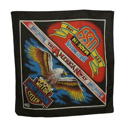 Vintage Harley Davidson The American Way Eagle Bandana Handkerchief