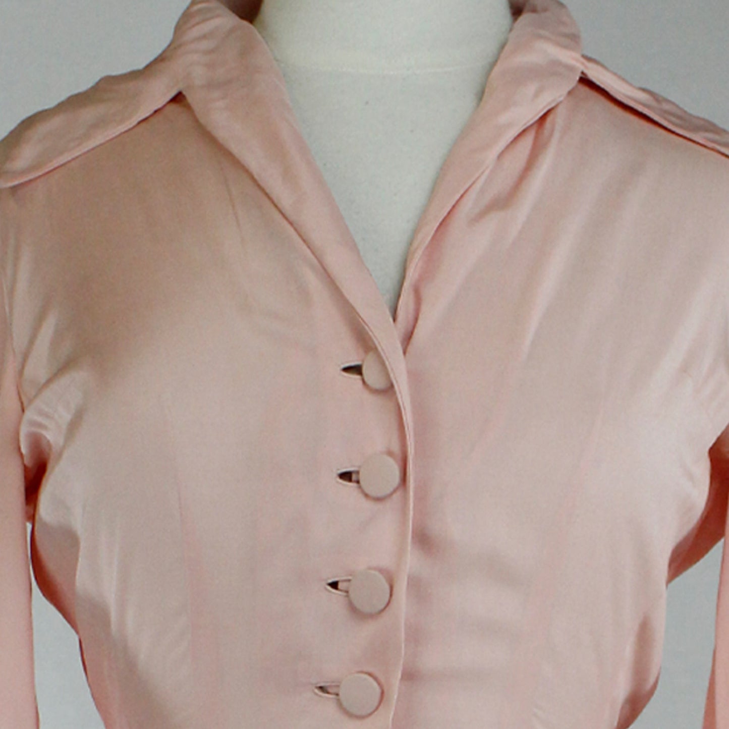 Vintage Baby Pink Silk "Larry Aldrich" Designer Dress