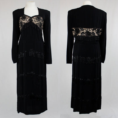 Vintage 40's Beaded Gown