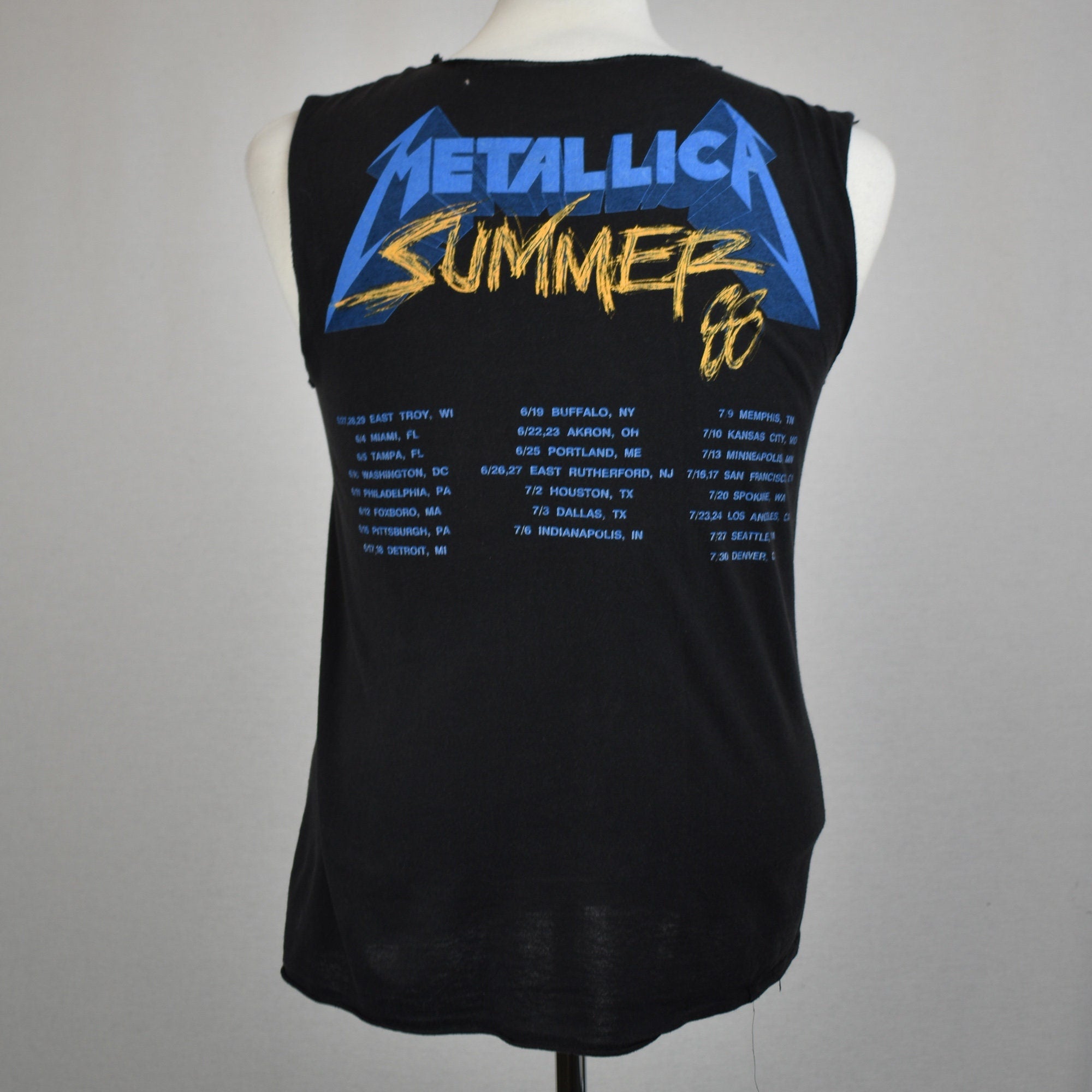 Vintage Metallica 1988 Damaged Justice Summer 88 Tour Tee Tank Top