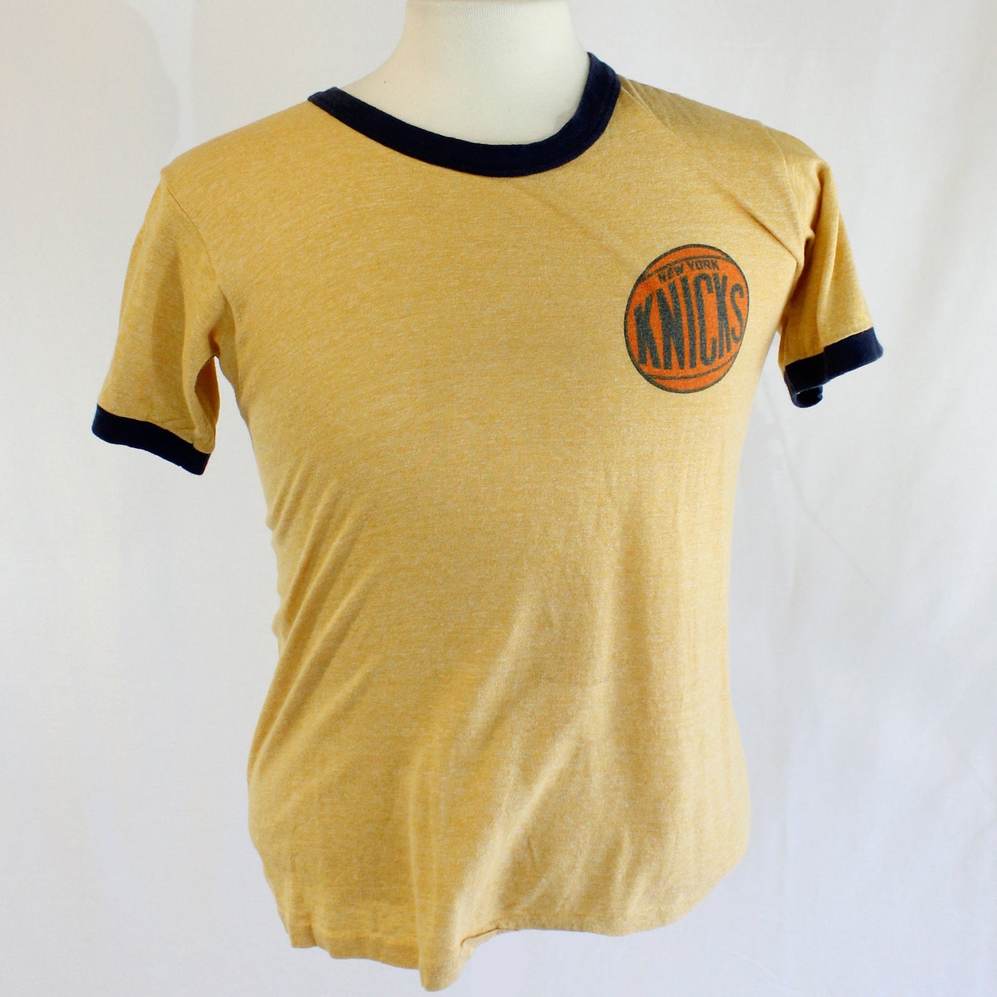 Vintage New York Knicks Collector's Item T-shirt 1968 - 1976 Logo Ringer Tee Single Stitch Action Sportswear Brooklyn