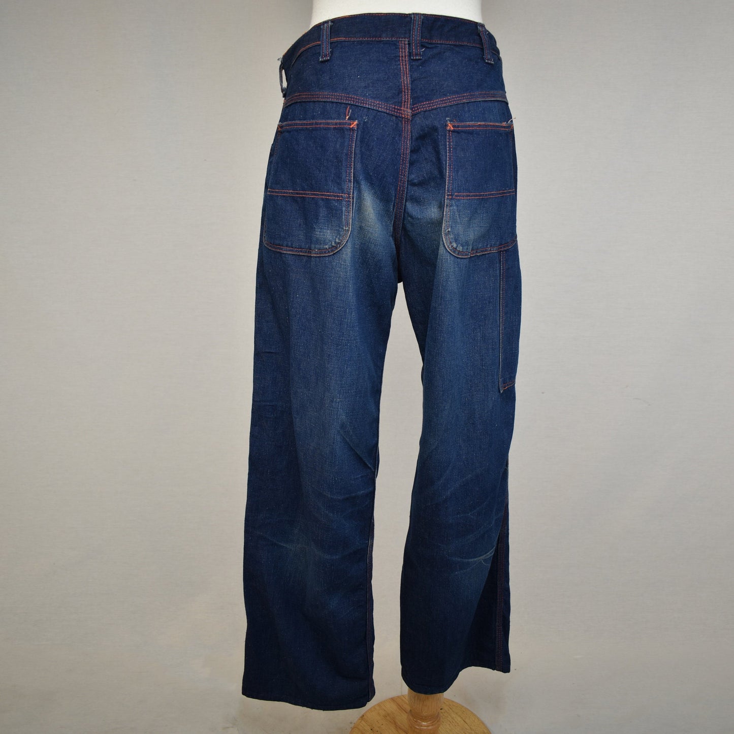 Vintage 40s Blue Bell Carpenter Jeans - Workwear Denim - Sanforized Snap - Gripper Zipper