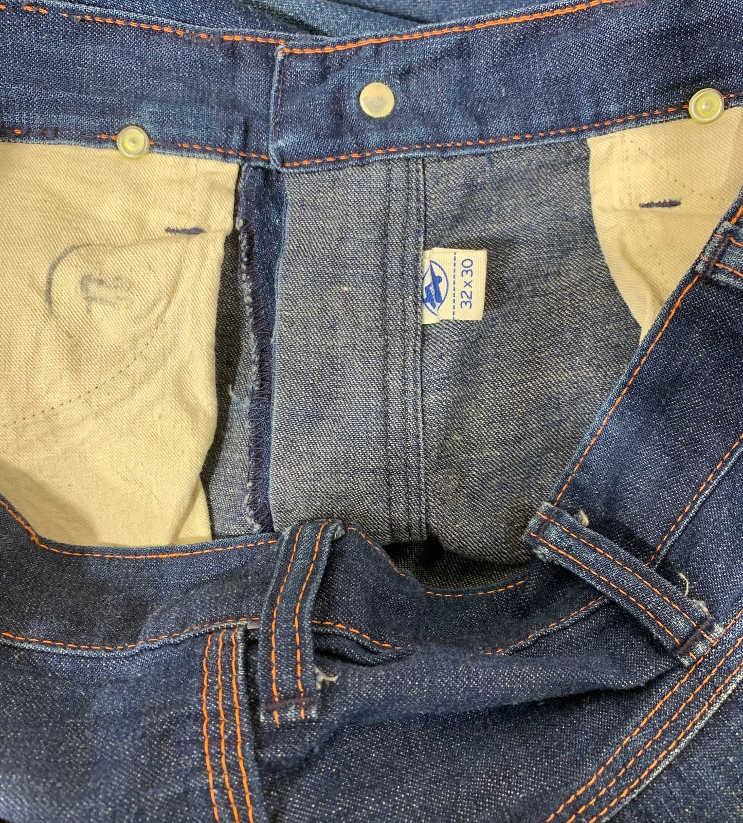 Vintage 40s Blue Bell Carpenter Jeans - Workwear Denim - Sanforized Snap - Gripper Zipper