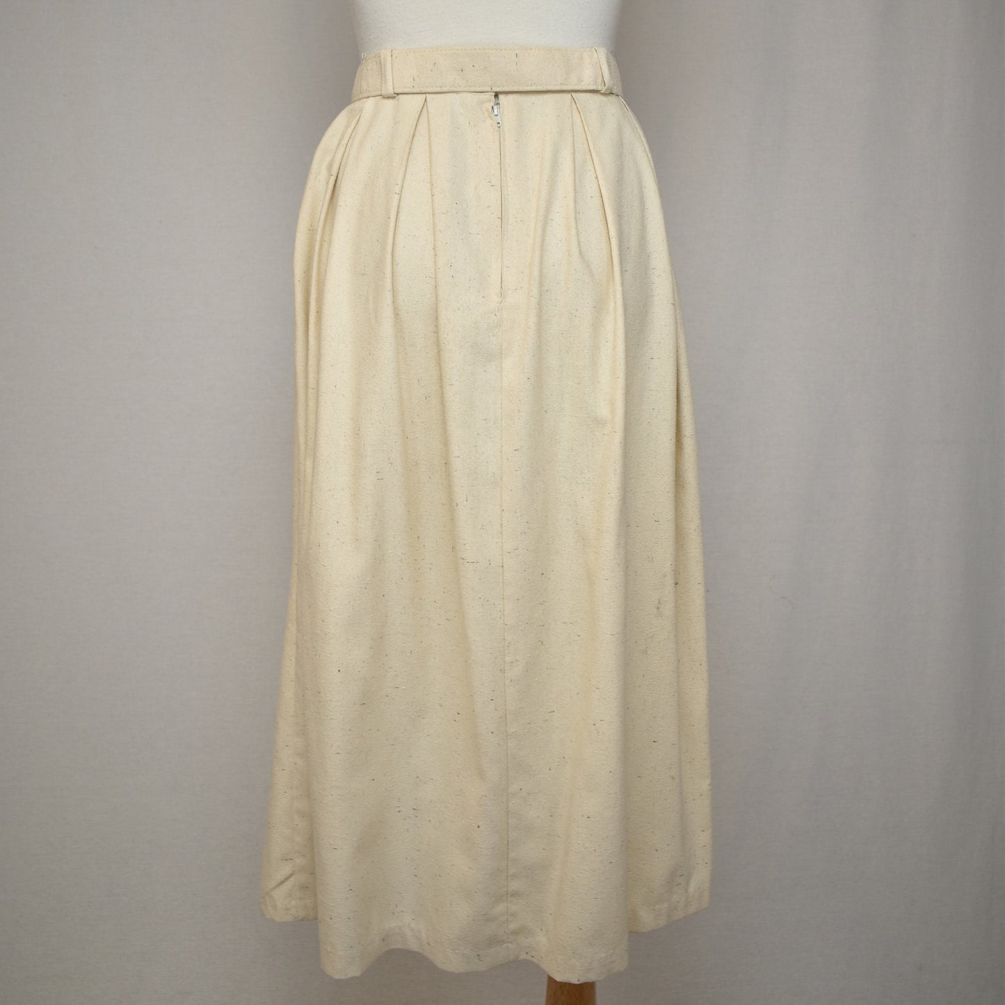 Vintage 80s Raw Silk Three Piece Skirt Suit Set - Collarless Jacket - Full Skirt - Self Belt - Chorus Line Rickie's