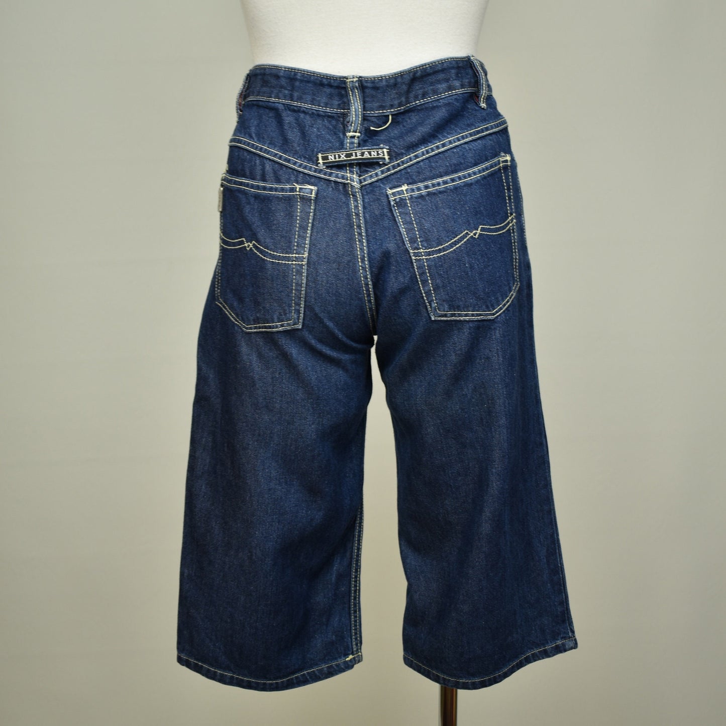 Vintage Long Denim Shorts by Nix - Clam Diggers - Jorts - Jean Shorts