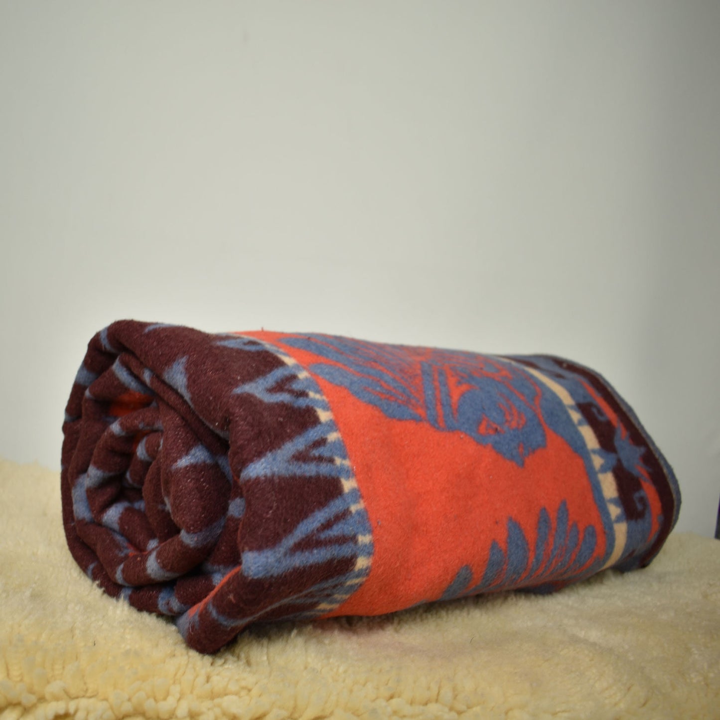 Vintage 30s / 40s Camp Blanket - Beacon Blanket Style - Feels like Cotton Wool Blend