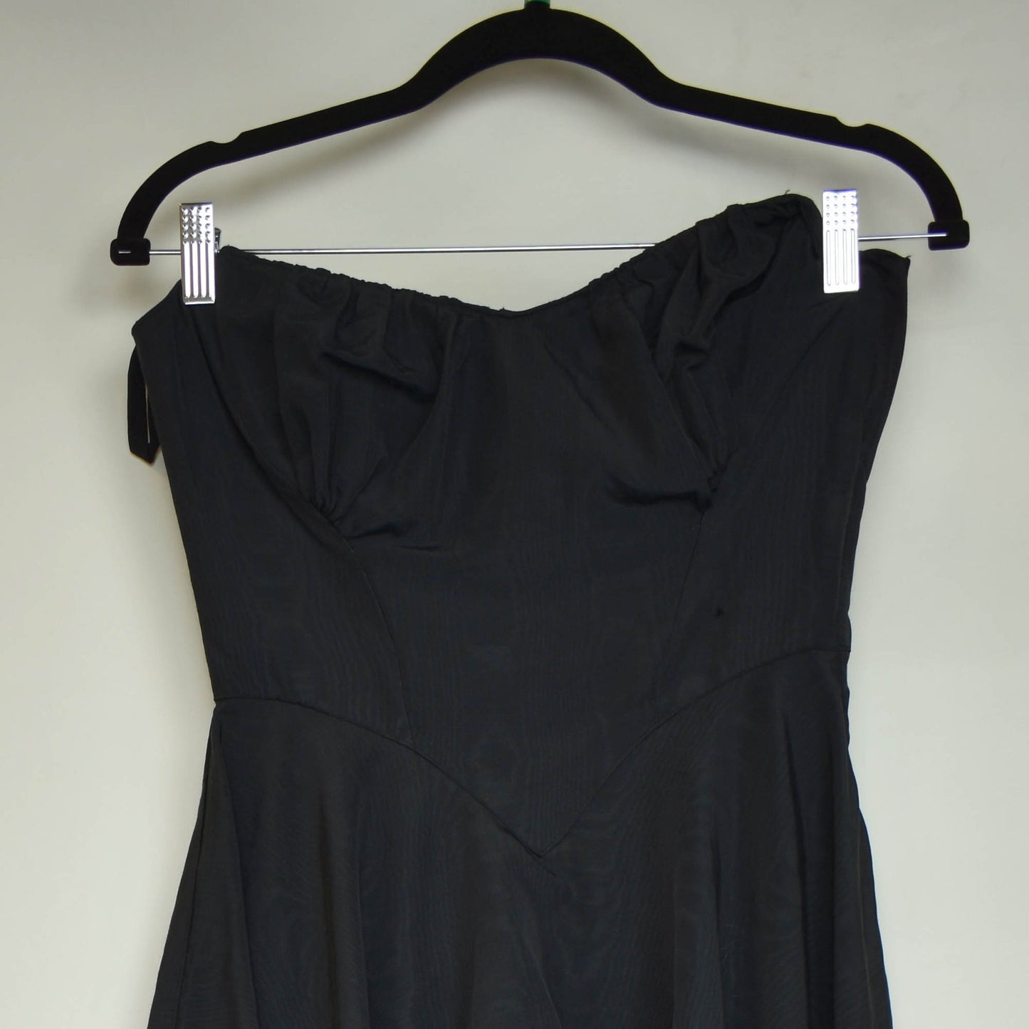 30s 40s Strapless Evening Dress - Peplum Skirt - Boning - Side Metal Zipper - Fits Like Small 25" Waist
