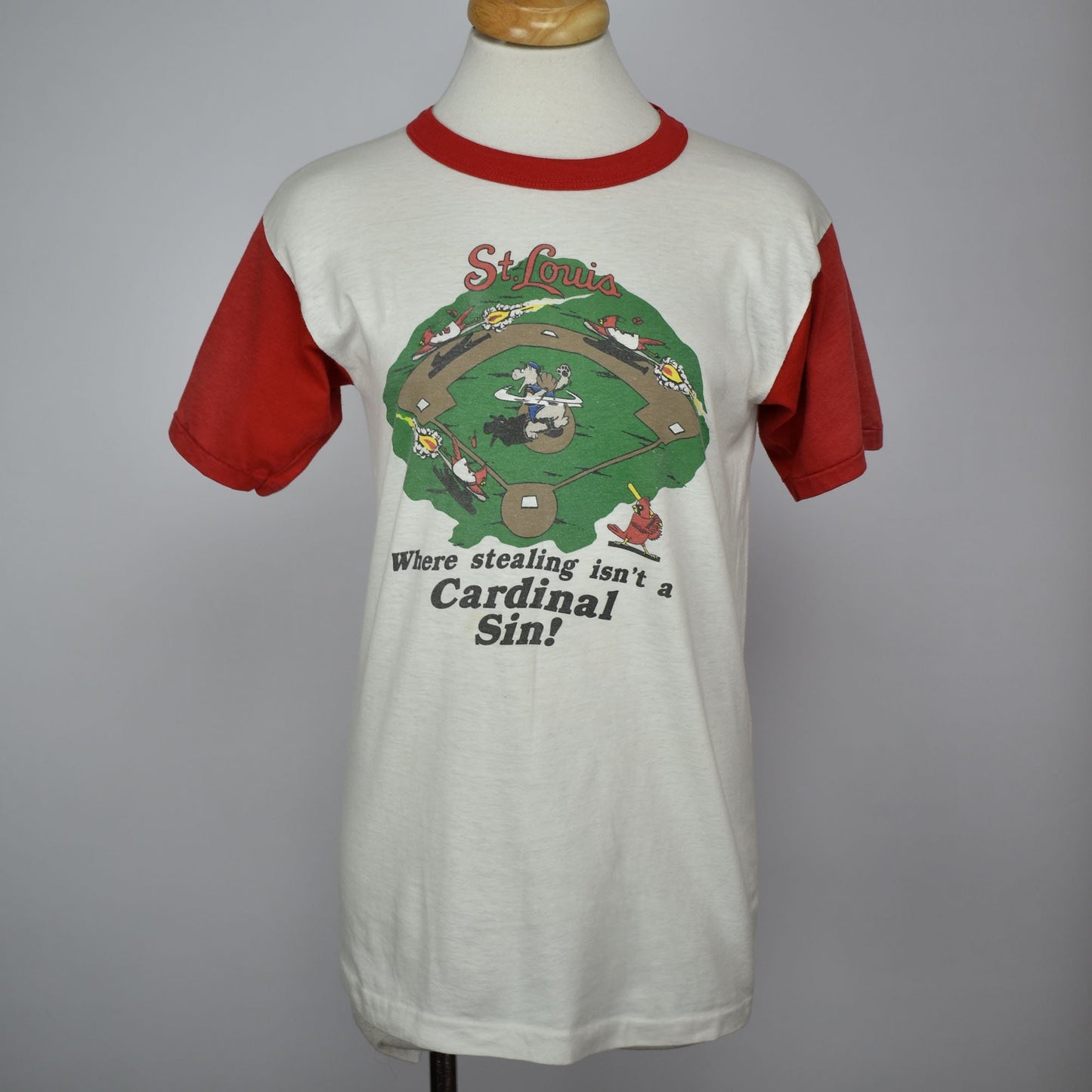 Vintage 80s St Louis Cardinals Trench Mfg. Co. Inc. - Made in USA - Single Stitch