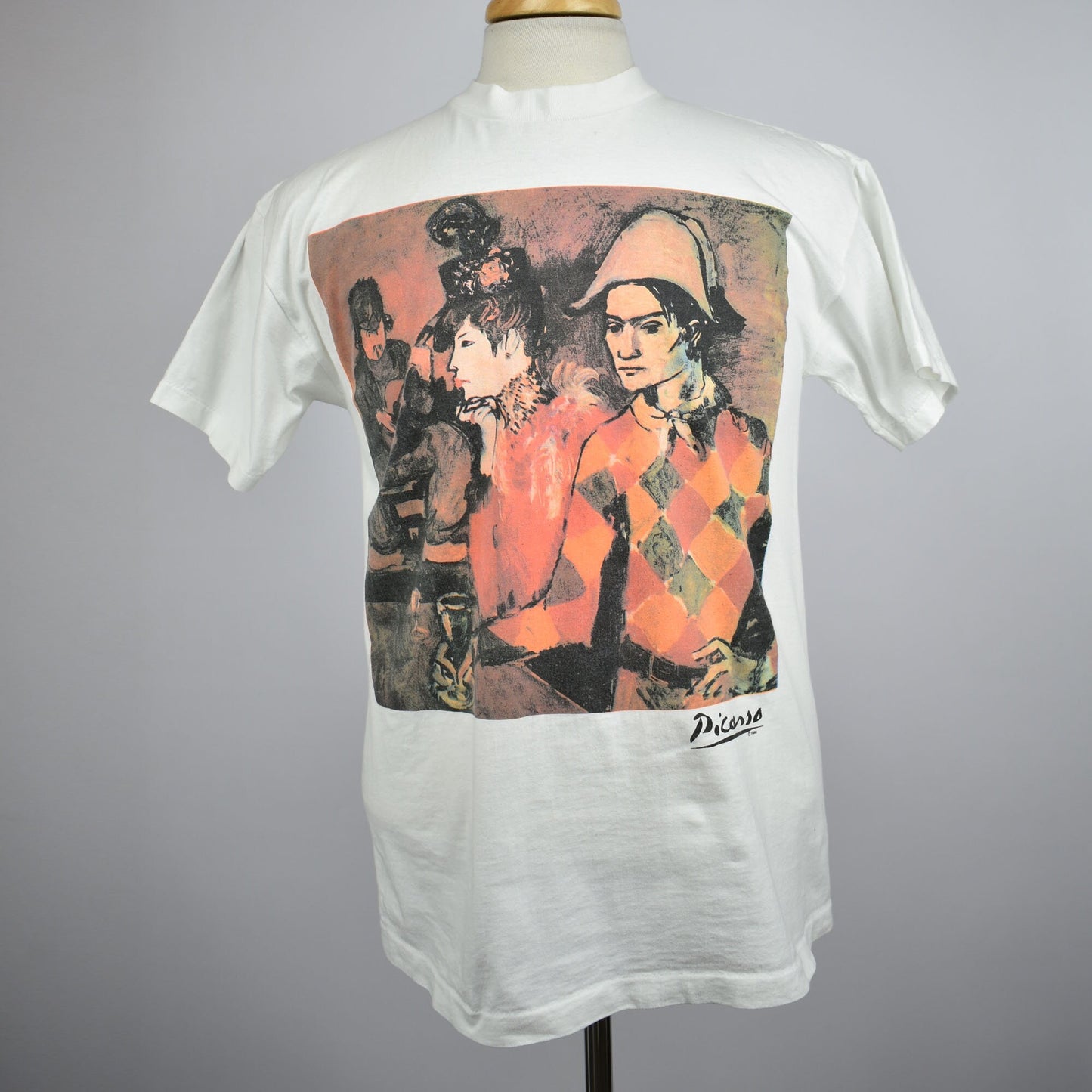 Vintage 1988 "Harlequin with Glass" Picasso Tee Made in USA 100% Cotton- Size L