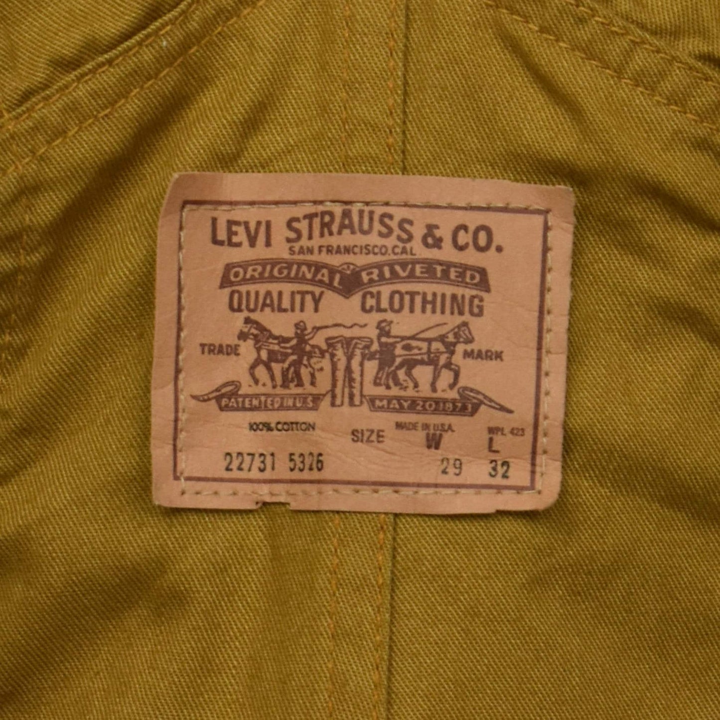 Vintage 50s 60s Caramel Levi's Overall - Made in USA - Big E Tab - 29" Waist