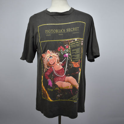 Vintage 90s Pigtoria's Secret Miss Piggy Jim Henson Parody Single Stitch T-shirt