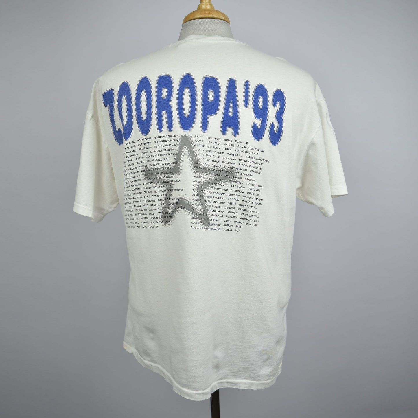 Vintage 1993 U2 Zooropa Tour Tee Made in USA 100% Cotton- Size XL