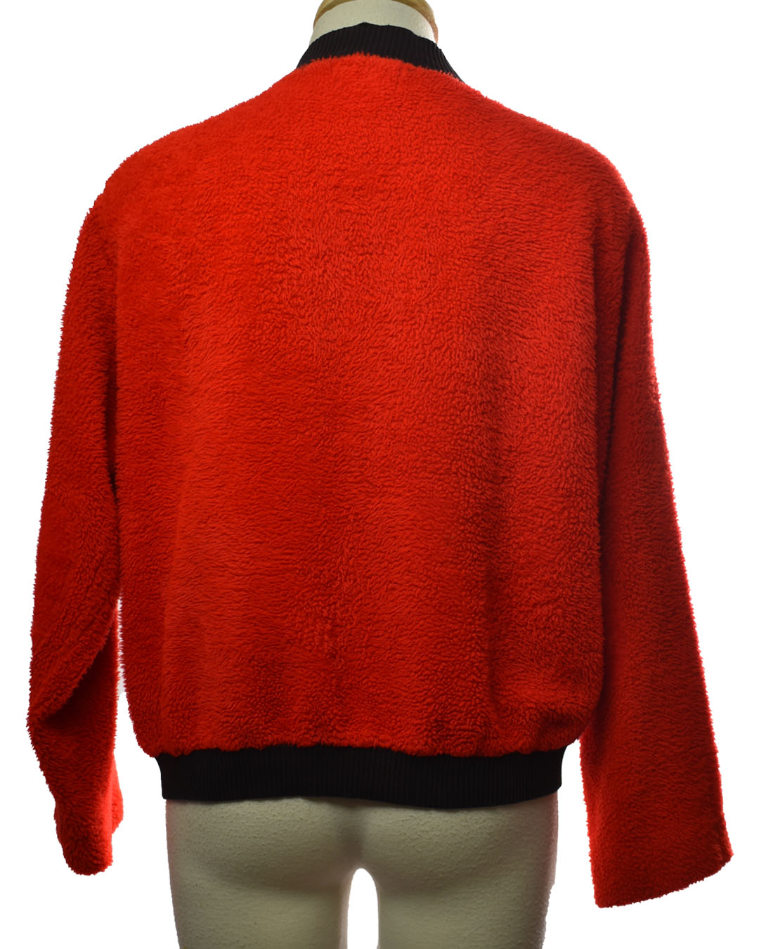 Vintage 60s Red Fuzzy Faux Fur Cardigan Sweater - Kodiak by Campus Made in  USA Size L