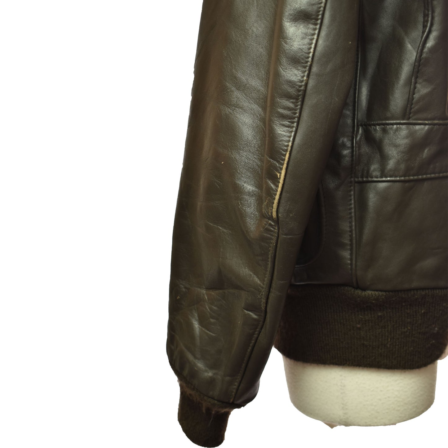 Vintage Schott NYC Bomber Motorcycle Flight Leather Big Metal Talon Zipper Jacket Size 36