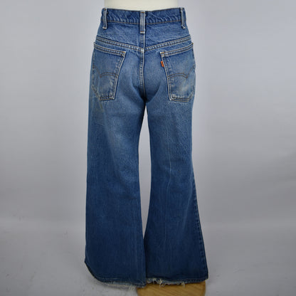 Vintage 70s Levi's Orange Tab Flare Jeans - Bell Bottom Denim - Medium Wash