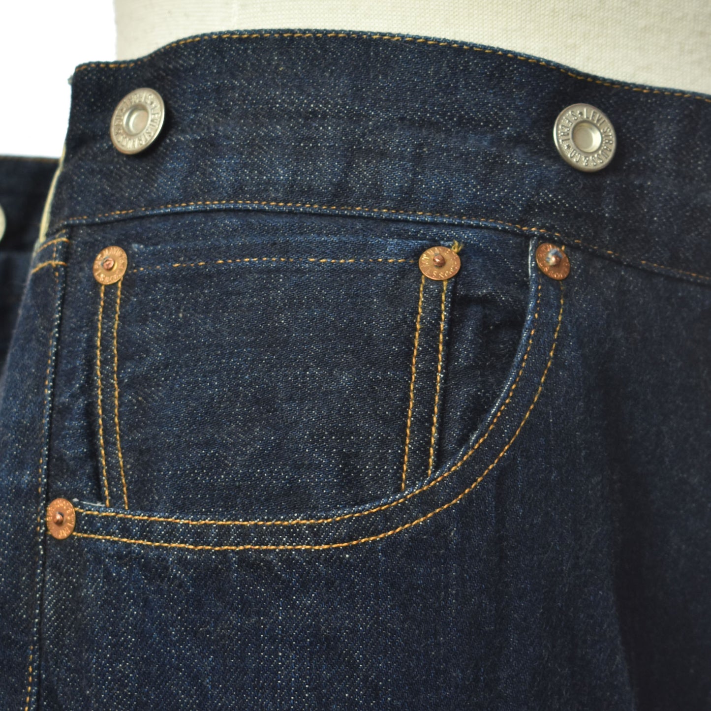 LEVIS LVC 1878 Cinch back Selvedge Denim Made in USA Jeans Buckleback 36" Waist