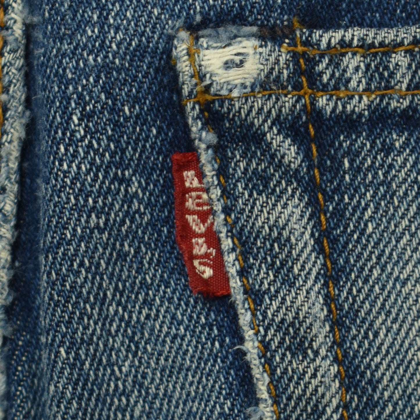 Vintage 70's Levi 501 Selvedge Hem Redline Cut Off Jean Shorts with Button Fly 28" Waist