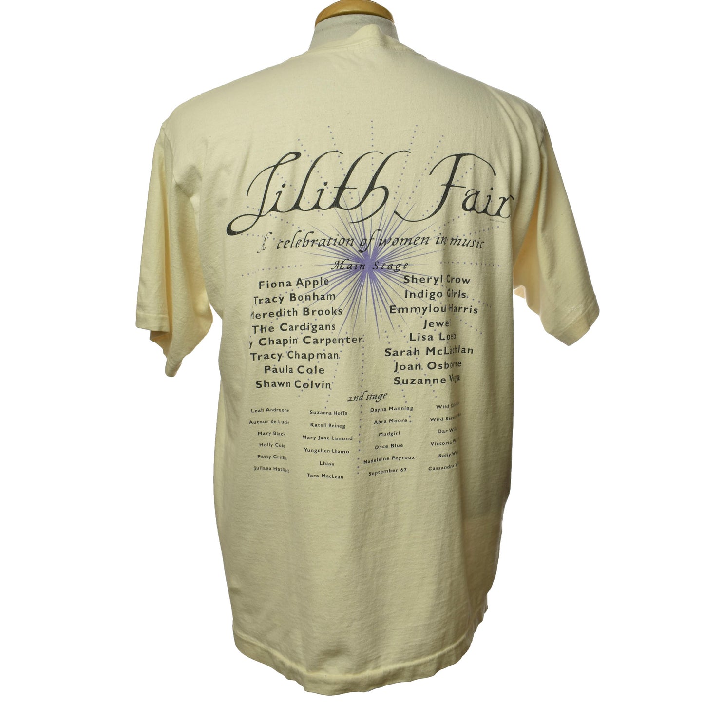 Vintage 1997 Lilith Fair Music Festival Single Stitch T-shirt Stanfields Naturals