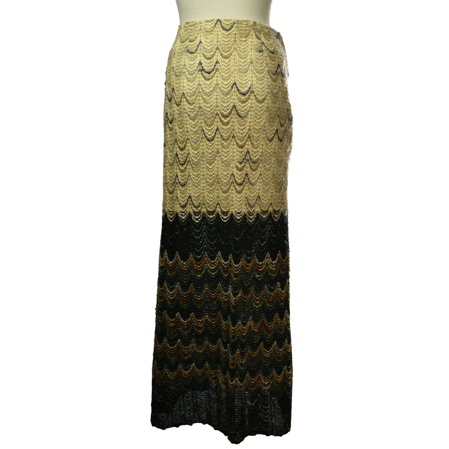 Vintage 60s Marissa Wool Tapestry Peacock Long Skirt