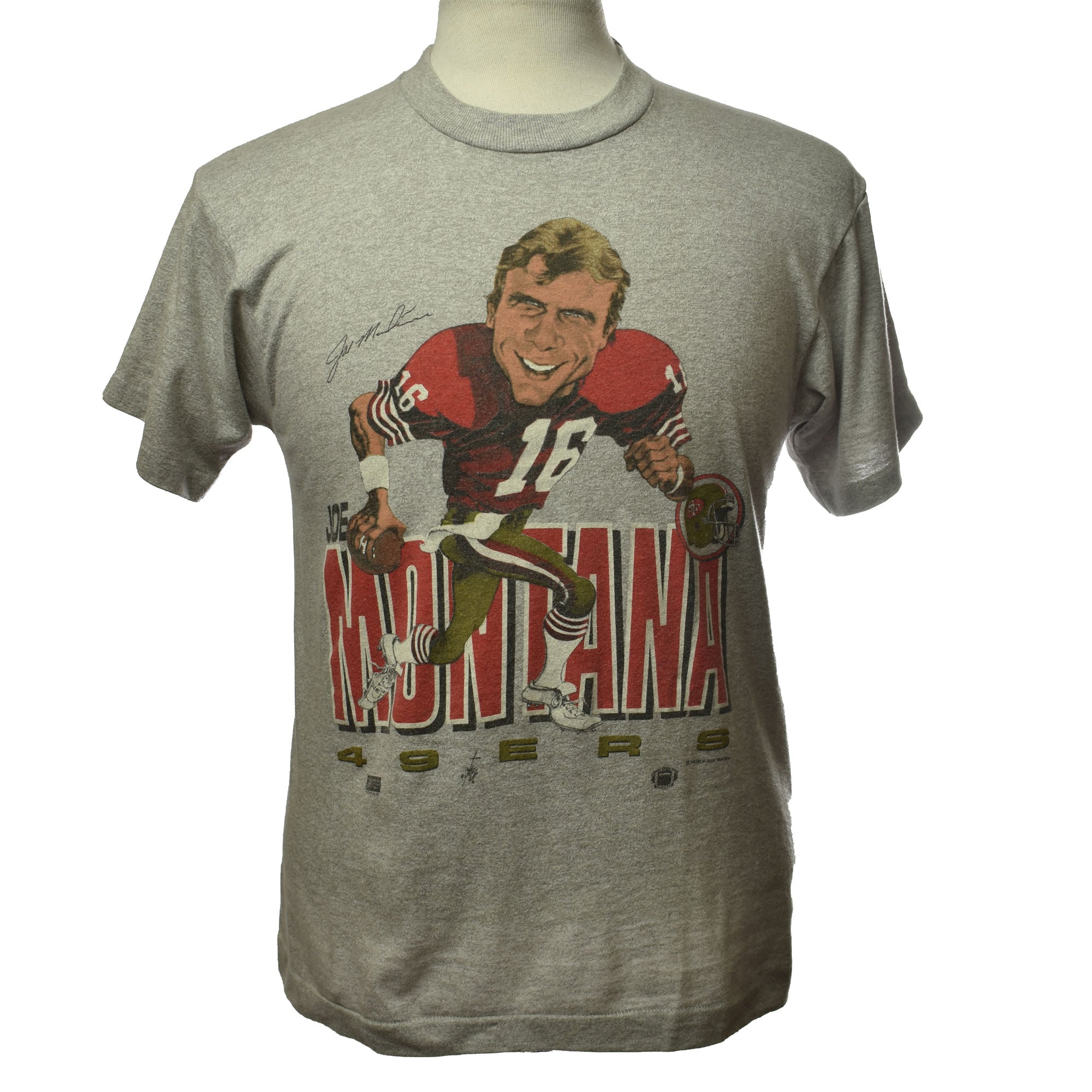 Vtg SF 49ers Joe Montana Unstoppable Single Stitch Men T-shirt Black Sz:XL  USA