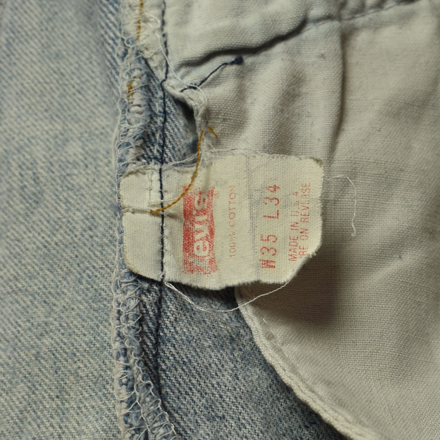 Vintage 501 Levi's Made in USA Patchwork Light Wash Button Fly Jeans